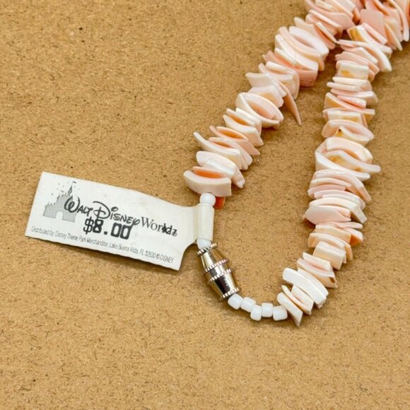 Vtg Shell Chip Necklace Collar Light Pink Tone Barrel Closure NWT Disney 17-1/2" - Picture 4 of 7
